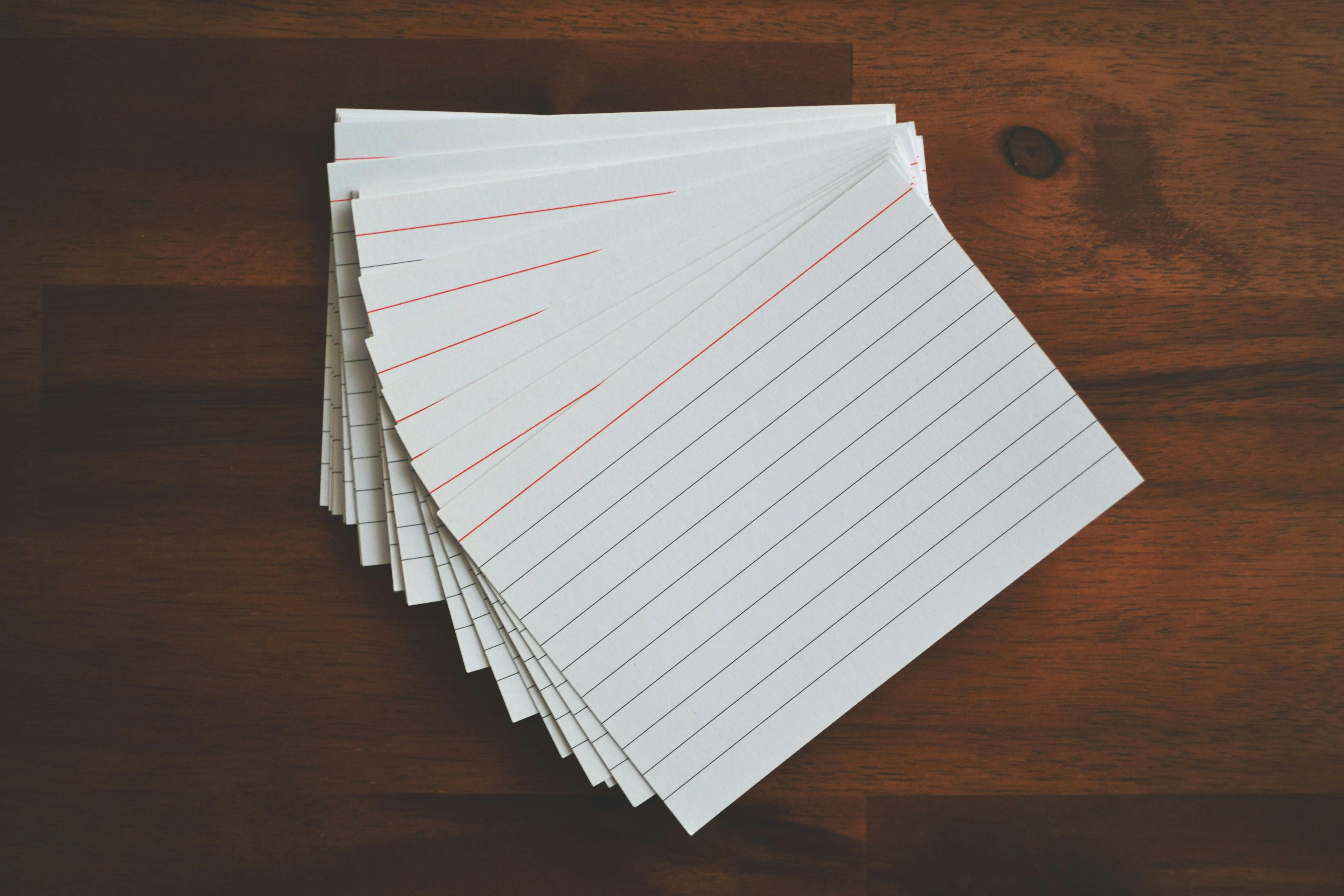 a an image of some index cards